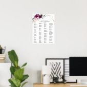 Tableau de mariage aux roses roses et prune violet (Bureau à domicile)