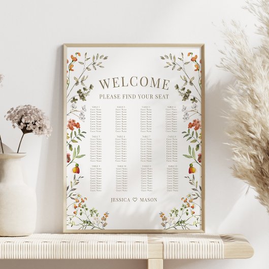 Tableau de Mariage de automne orange d'automne