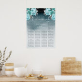 Tableau de Mariage de luxe Dusty Blue Floral (Cuisine)