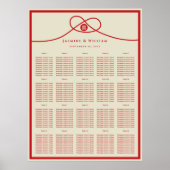 Tableau de mariage Double Bonheur Red Knot (Devant)