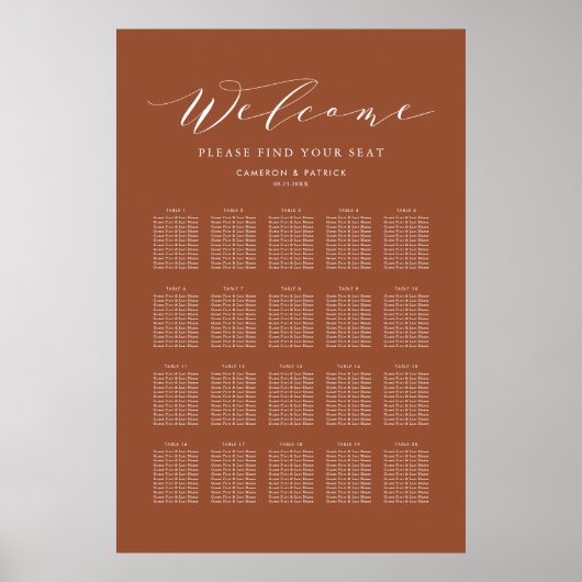 Tableau de Mariage du script de dainty en terre cu (Devant)