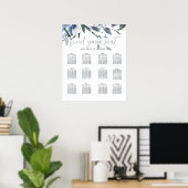 Tableau de Mariage Fleurs Bleu Poussiéreux (Bureau à domicile)