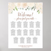 Tableau de Mariage Fleurs de Pêche Rose 14 Tables (Devant)