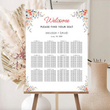 Tableau de mariage floral élégant