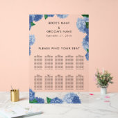 Tableau de mariage floral Hydrangea Bleu (Mariage)