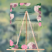 Tableau de mariage floral Hydrangea rose (Neutre)