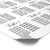 Tableau de Mariage floral Rose Blush (Coin)