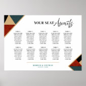 Tableau de mariage géométrique Art Déco moderne po (Devant)