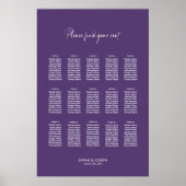 Tableau de Mariage moderne de 15 tables pourpre (Devant)