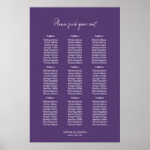 Tableau de Mariage moderne violet 9 tables (Devant)