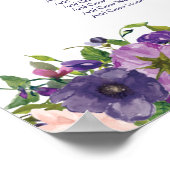 Tableau de Mariage Rose bleu violet sauvage (Coin)