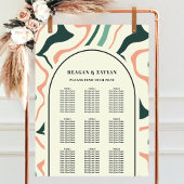 Tableau de mariage Rose Rétro à Arc en Vert Menthe