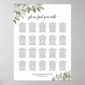 Tableau de Mariage Rustique Eucalyptus 20 Tables (Devant)
