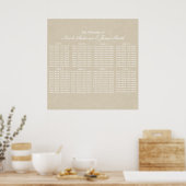 Tableau de mariage rustique moderne marron Kraft (Cuisine)