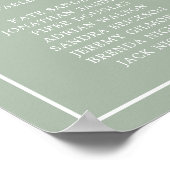 Tableau de mariage simple en vert sauge avec monog (Coin)