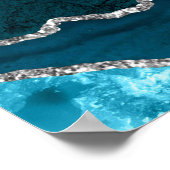 Tableau de Mariage Teal Silver Agate 10 Tables (Coin)