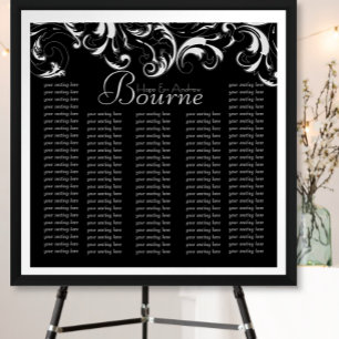 Tableau de Mariage Typographie Noir Blanc