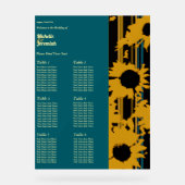 Tableau de mariage vertical tournesol sarcelle or (Recto)
