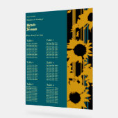 Tableau de mariage vertical tournesol sarcelle or (Angle)