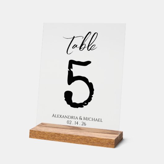 Tableau de mariage vintage transparent Numéro de s (Angle)