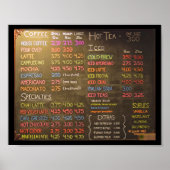 Tableau de menu de café - Affiche 20x25 cm (Devant)