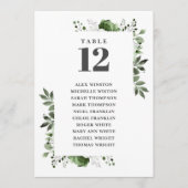 Tableau de numéros de table à fleurs vert olive (Devant)