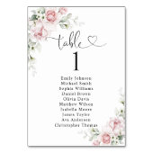 Tableau de numéros de table avec des roses roses p (Dos)