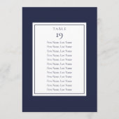 Tableau de numéros de table avec sièges bleu marin (Devant)