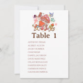 Tableau de numéros de table Champignon Enchanté Fé (Devant)