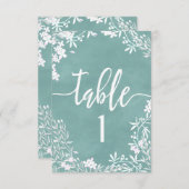 Tableau de numéros de table de mariage à fleurs bl (Devant / Derrière)