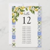 Tableau de numéros de table de mariage Lemon Grove (Dos)
