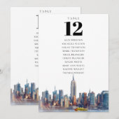 Tableau de numéros de table de New York (Devant / Derrière)