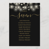 Tableau de numéros de table éclairage or noir Plan (Dos)