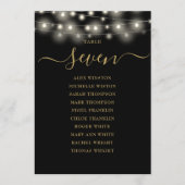 Tableau de numéros de table éclairage or noir Plan (Devant)