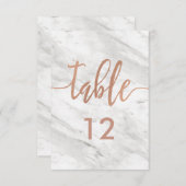 Tableau de numéros de table en marbre blanc et or (Devant / Derrière)