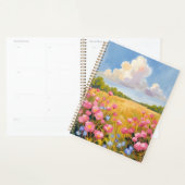 Tableau de paysage de champ de fleurs roses (Devant avec enveloppe)