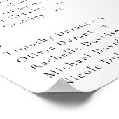 Tableau de placement alphabétique de mariage minim (Coin)