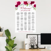 Tableau de placement alphabétique de roses boho ro (Bureau à domicile)