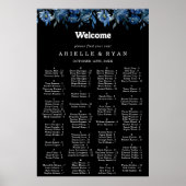 Tableau de placement alphabétique floral bleu de l (Devant)