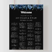 Tableau de placement alphabétique floral bleu de l