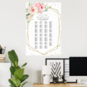 Tableau de placement alphabétique floral rose mode (Bureau à domicile)