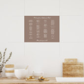 Tableau de placement alphabétique taupe (Cuisine)