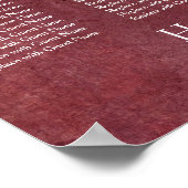 Tableau de placement assise grunge rouge foncé pou (Coin)