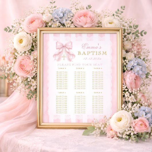 Tableau de placement Bébé Fille Arc en ciel Rose B