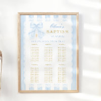 Tableau de placement Bébé garçon Arc bleu de baptê