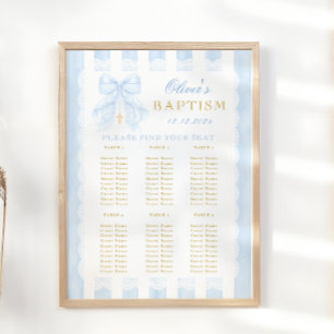 Tableau de placement Bébé garçon Arc bleu de baptê