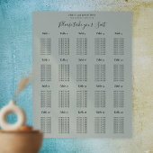 Tableau de placement de 20 tables Vert sauge