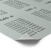 Tableau de placement de 20 tables Vert sauge (Coin)