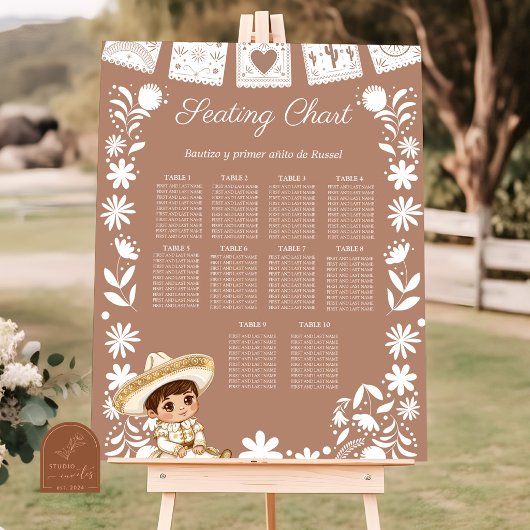 Tableau de placement de baptême Brown Cielito Lind
