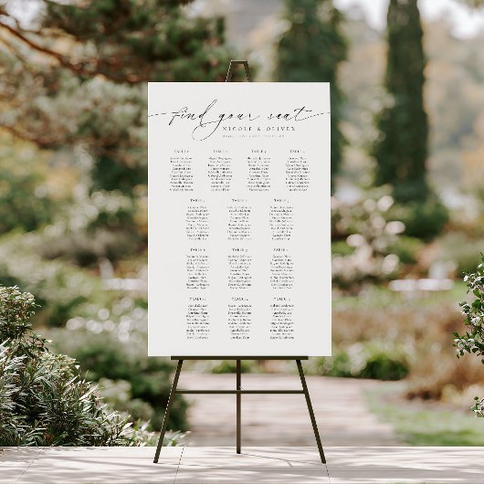 Tableau de placement de bienvenue 13 Tables Écritu